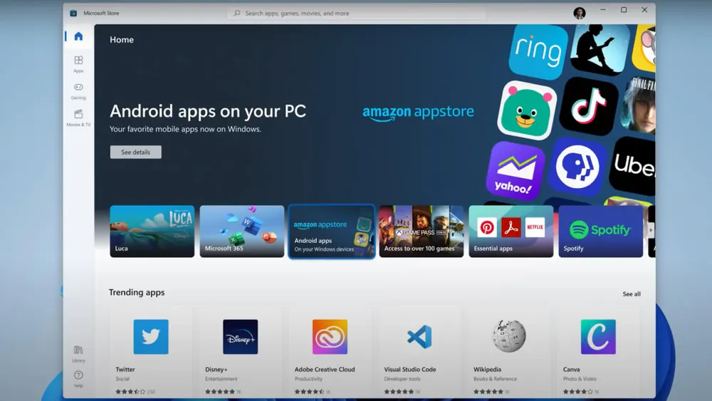 Windows 11 now supports Android Apps