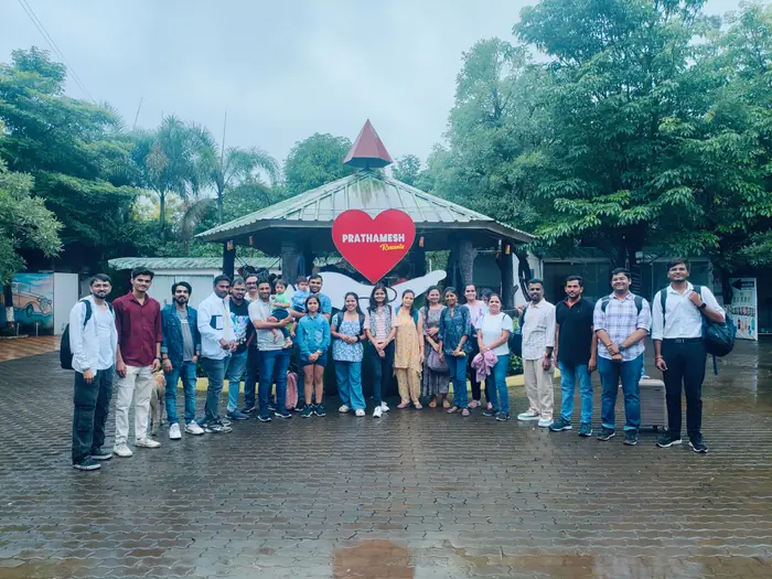 Barquecon Technologies team on a company outing at Prathamesh Resorts