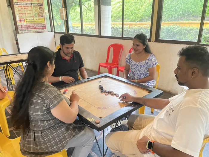 Barquecon Technologies colleagues playing carrom together